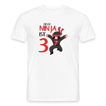 3 Jahre Junge Ninja - 3 Geburtstag - Ich bin 3 - Männer T-Shirt - Weiß - Vorne - AI Model Male 178 dark (178cm)