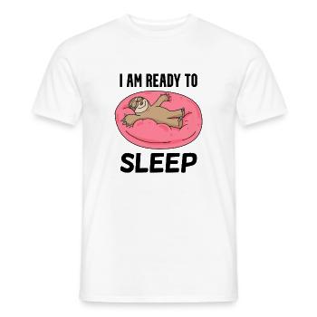 Je suis prêt à dormir - T-shirt homme - blanc - Devant - AI Model Male 178 dark (178cm)