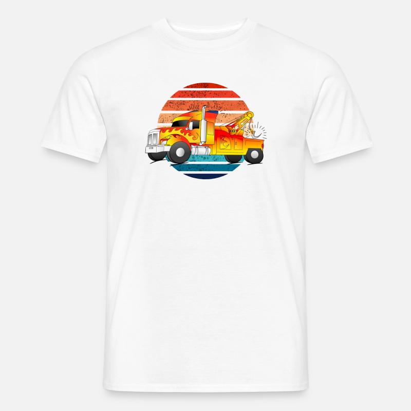 Abschleppwagen Abschleppdienst Abschlepper LKW - Männer T-Shirt - Weiß