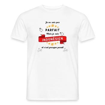 I'm not perfect but I'm Indonesian - Men's T-Shirt - white - Front - AI Model Male 178 dark (178cm)