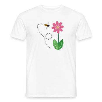 The Flower and the Bee - Men's T-Shirt - white - Front - AI Model Male 178 dark (178cm)