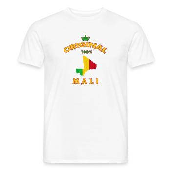 Drapeau du Mali 100 % original - T-shirt homme - blanc - Devant - AI Model Male 178 dark (178cm)