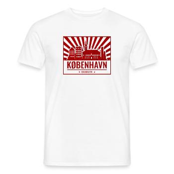 København Skyline Stempelrot - Männer T-Shirt - Weiß - Vorne - AI Model Male 178 dark (178cm)