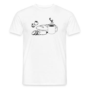 Frühstück - Männer T-Shirt - Weiß - Vorne - AI Model Male 178 dark (178cm)