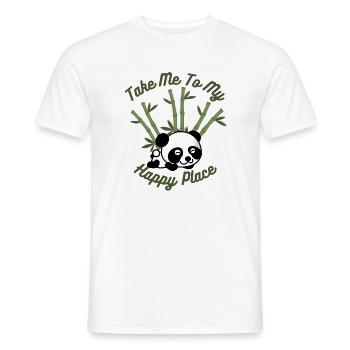 Take me to My Happy Place - Panda Lovers T-Shirt - Männer T-Shirt - Weiß - Vorne - AI Model Male 178 dark (178cm)