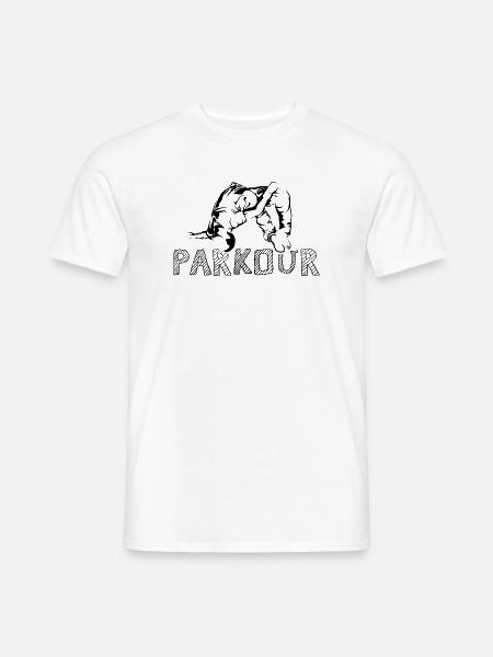 Parkour Symbol freerunning backflip somersault graphic - Men's T-Shirt - white