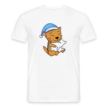 Katze Katzenrasse Schottische Faltohrkatze - Männer T-Shirt - Weiß - Vorne - AI Model Male 178 dark (178cm)