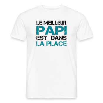 Papi La Place Typo Tee - T-shirt homme - blanc - Devant - AI Model Male 178 dark (178cm)