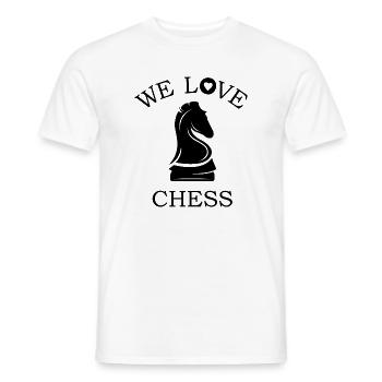 we love chess chess rook horse icon graphic icon - Men's T-Shirt - white - Front - AI Model Male 178 dark (178cm)