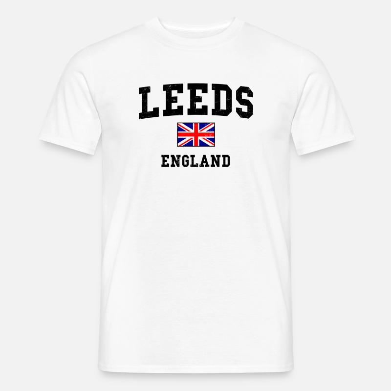 Conception du drapeau de Leeds, Angleterre - T-shirt homme - blanc