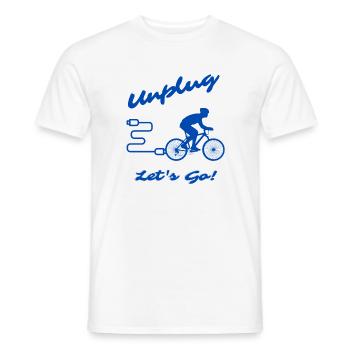 Unplug Let's Go - Männer T-Shirt - Weiß - Vorne - AI Model Male 178 dark (178cm)