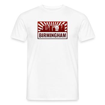 Birmingham Skyline Silhouette - Männer T-Shirt - Weiß - Vorne - AI Model Male 178 dark (178cm)