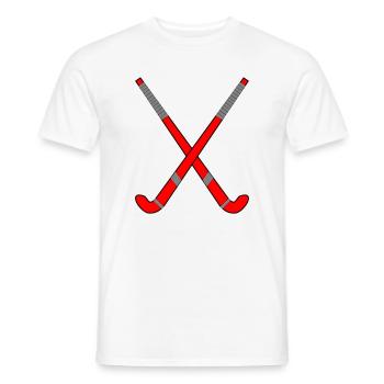 Feldhockeyschläger gekreuzt - Männer T-Shirt - Weiß - Vorne - AI Model Male 178 dark (178cm)