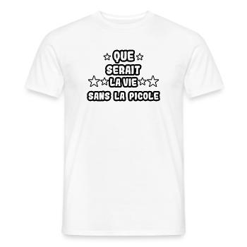 Que serait la vie sans la picole - T-shirt homme - blanc - Devant - AI Model Male 178 dark (178cm)