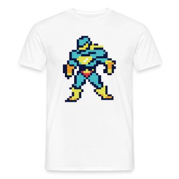 Pixel Art Superhero - Male Hero - Men's T-Shirt - white - Front - AI Model Male 178 dark (178cm)