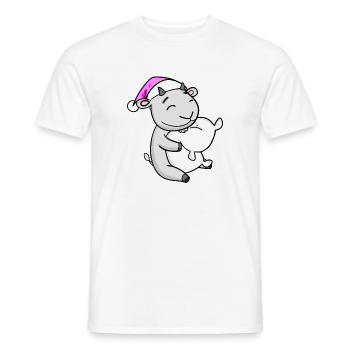 Ziege mit Kissen und Schlafmütze - Männer T-Shirt - Weiß - Vorne - AI Model Male 178 dark (178cm)