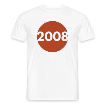 2008 Orange Rétro - T-shirt homme - blanc - Devant - AI Model Male 178 dark (178cm)