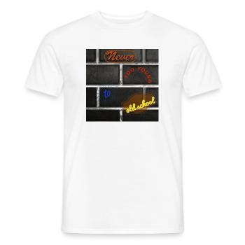 Peinture d’école vintage avec des dictons - T-shirt homme - blanc - Devant - AI Model Male 178 dark (178cm)