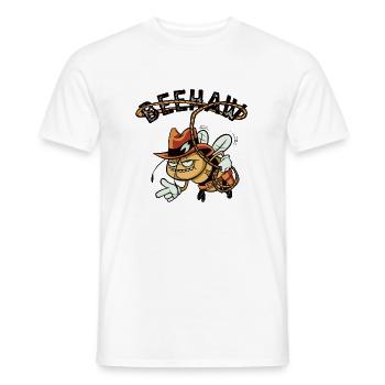 Beehaw Biene Mit Cowboyhut Yeehaw - Männer T-Shirt - Weiß - Vorne - AI Model Male 178 dark (178cm)