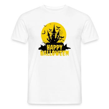 Schloss-Halloween-Silhouettennacht - Männer T-Shirt - Weiß - Vorne - AI Model Male 178 dark (178cm)