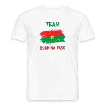 Conception du drapeau de l'équipe Burkina Faso - T-shirt homme - blanc - Devant - AI Model Male 178 dark (178cm)
