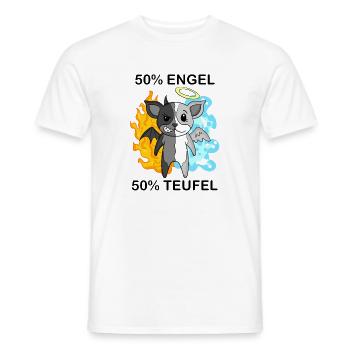 Hund Terrier - Engel und Teufel - Männer T-Shirt - Weiß - Vorne - AI Model Male 178 dark (178cm)