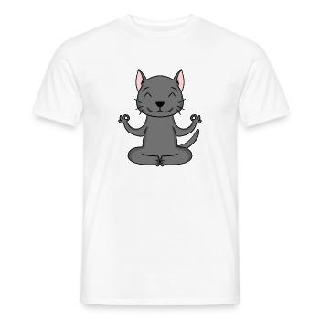 Yoga Katze Katzenbesitzer Korat - Männer T-Shirt - Weiß - Vorne - AI Model Male 178 dark (178cm)