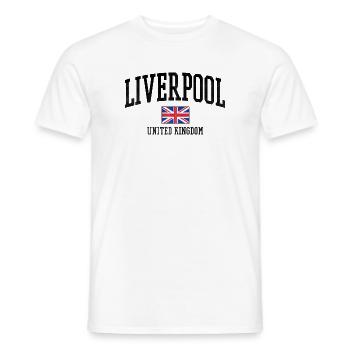 Liverpool UK Flag Stil - Männer T-Shirt - Weiß - Vorne - AI Model Male 178 dark (178cm)