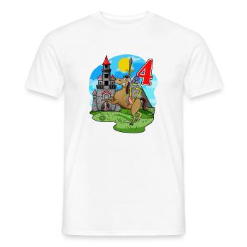 Chevalier 4ème anniversaire 4 ans Jeune cadeau - T-shirt homme - blanc - Devant - AI Model Male 178 dark (178cm)