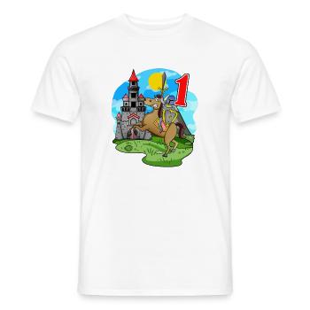 Chevalier 1er anniversaire 1 ans Jeune Cadeau - T-shirt homme - blanc - Devant - AI Model Male 178 dark (178cm)