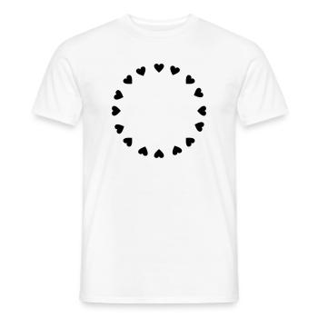 Cercle des cœurs - T-shirt homme - blanc - Devant - AI Model Male 178 dark (178cm)