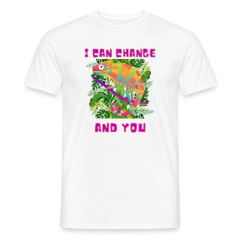 Drôle de caméléon ;) - T-shirt homme - blanc - Devant - AI Model Male 178 dark (178cm)