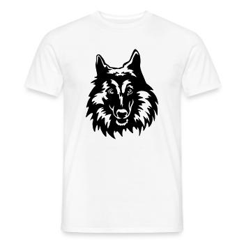 Tervueren head - Men's T-Shirt - white - Front - AI Model Male 178 dark (178cm)