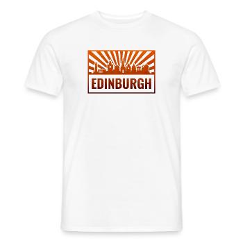 Edinburgh Skyline Sunburst - Männer T-Shirt - Weiß - Vorne - AI Model Male 178 dark (178cm)