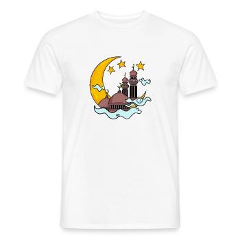 Mosque with Crescent - Men's T-Shirt - white - Front - AI Model Male 178 dark (178cm)