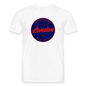 London England UK - Men's T-Shirt - white - Front - AI Model Male 178 dark (178cm)