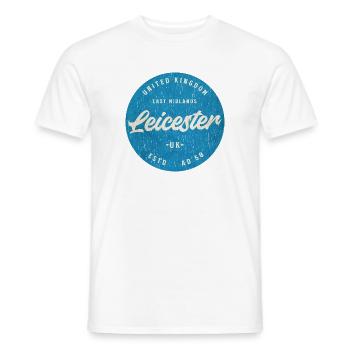 Leicester Retro Roundel Badge - Men's T-Shirt - white - Front - AI Model Male 178 dark (178cm)