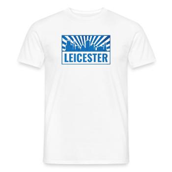 Leicester Skyline Blue Rays - Men's T-Shirt - white - Front - AI Model Male 178 dark (178cm)