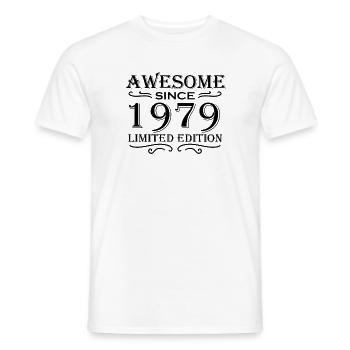 1979 - Born 1979 - Men's T-Shirt - white - Front - AI Model Male 178 dark (178cm)