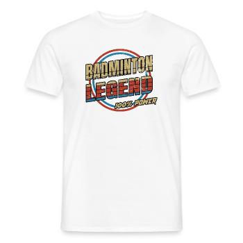 Badminton Legend - Men's T-Shirt - white - Front - AI Model Male 178 dark (178cm)