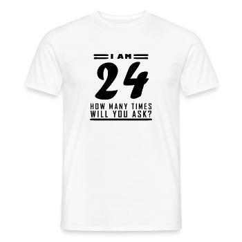 J’ai 24 ans – 24e anniversaire - T-shirt homme - blanc - Devant - AI Model Male 178 dark (178cm)