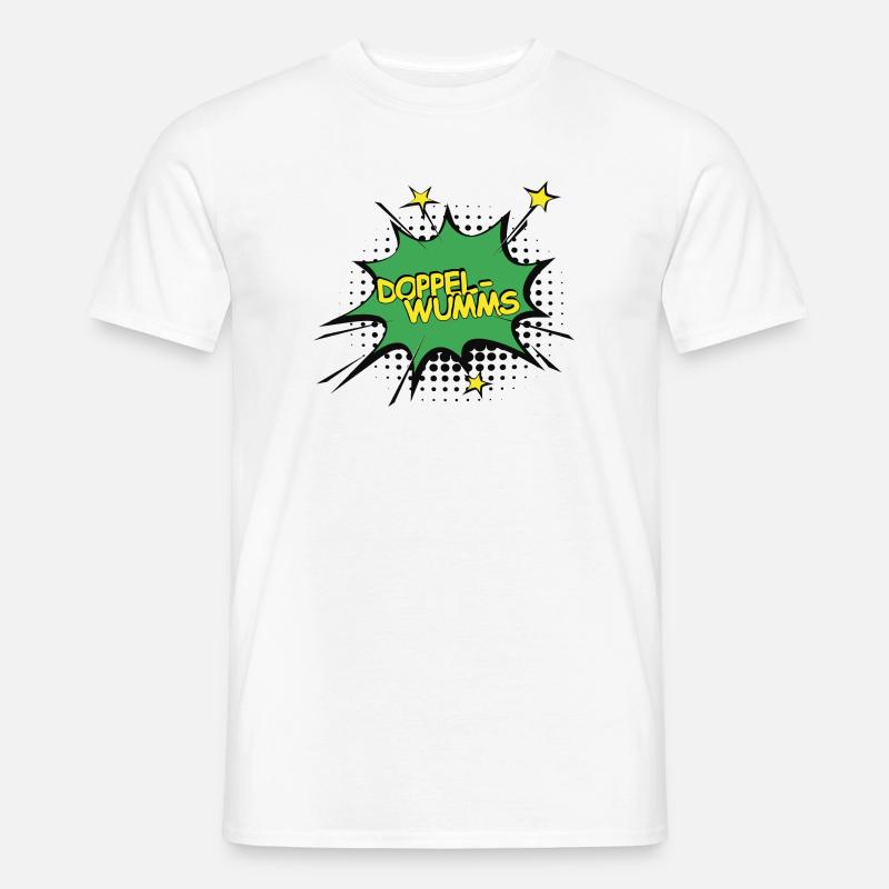 Doppelwumms Comic Style - Männer T-Shirt - Weiß
