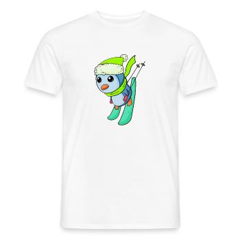 Pinguin Ski Winter Skifahren - Männer T-Shirt - Weiß - Vorne - AI Model Male 178 dark (178cm)