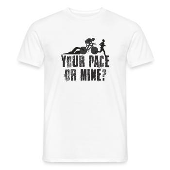 Your Pace Or My Triathlon - Men's T-Shirt - white - Front - AI Model Male 178 dark (178cm)