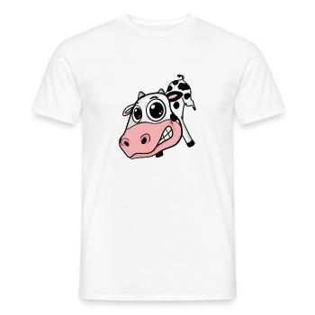 Kuh großes Gesicht - Kuh Kopf - Männer T-Shirt - Weiß - Vorne - AI Model Male 178 dark (178cm)