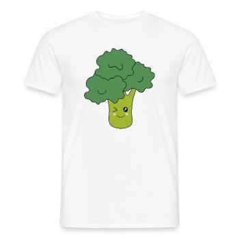 Kawaii Brokkoli Gemüse vegan - Männer T-Shirt - Weiß - Vorne - AI Model Male 178 dark (178cm)