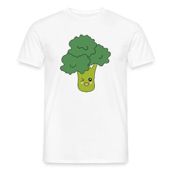 Kawaii Brokkoli Gemüse vegan - Männer T-Shirt - Weiß - Vorne - AI Model Male 178 dark (178cm)