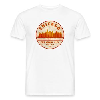 Chicago Windy City Skyline Vintage - Men's T-Shirt - white - Front - AI Model Male 178 dark (178cm)