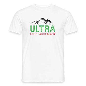 Ultra Running - Enfer et retour - T-shirt homme - blanc - Devant - AI Model Male 178 dark (178cm)