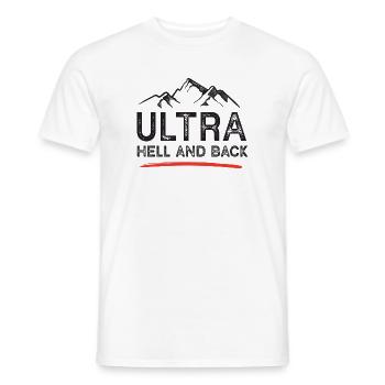 Ultra Running - Enfer et retour - T-shirt homme - blanc - Devant - AI Model Male 178 dark (178cm)